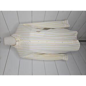 Vintage Lauren Ralph Lauren size 12 white & yellow stripe button up shirt